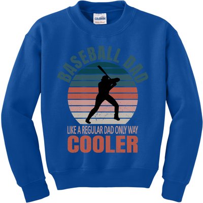 Vintage Baseball Dad Like A Regular Dad But Cooler Gift Kids Sweatshirt