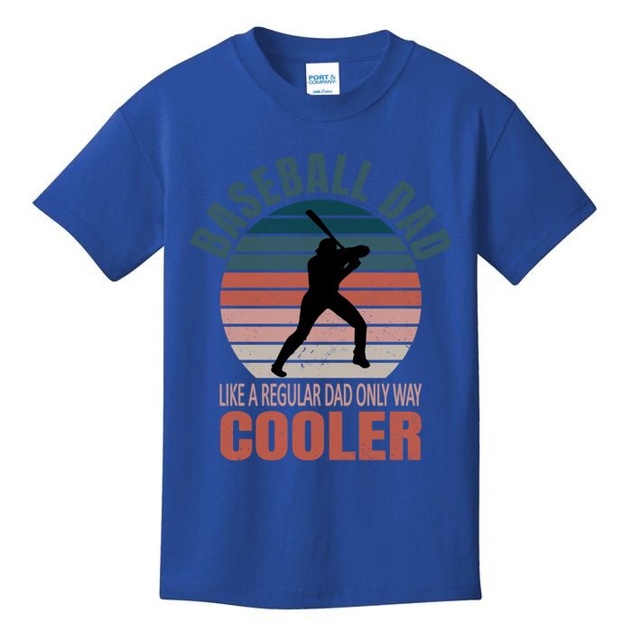 Vintage Baseball Dad Like A Regular Dad But Cooler Gift Kids T-Shirt