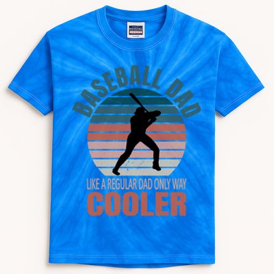 Vintage Baseball Dad Like A Regular Dad But Cooler Gift Kids Tie-Dye T-Shirt