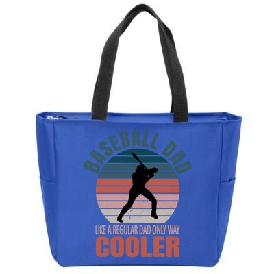 Vintage Baseball Dad Like A Regular Dad But Cooler Gift Zip Tote Bag