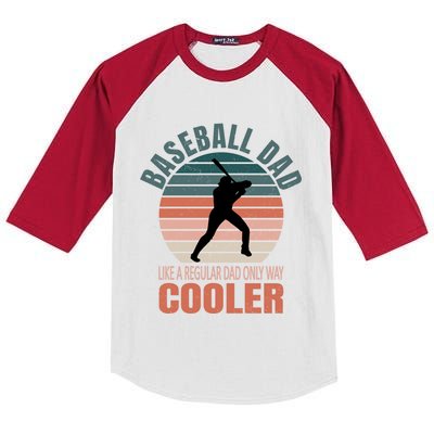 Vintage Baseball Dad Like A Regular Dad But Cooler Gift Kids Colorblock Raglan Jersey