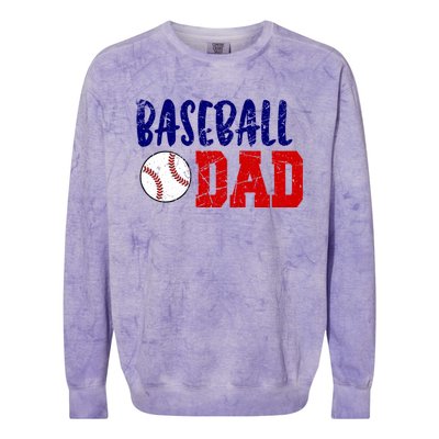 Vintage Baseball Dad Cool Gift Colorblast Crewneck Sweatshirt