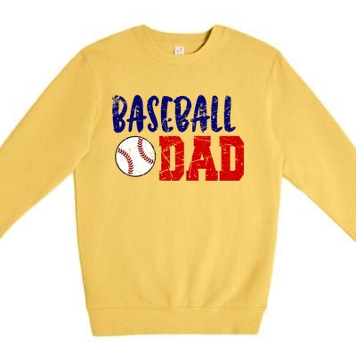 Vintage Baseball Dad Cool Gift Premium Crewneck Sweatshirt