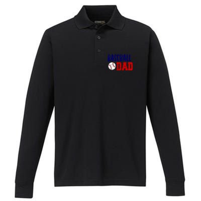 Vintage Baseball Dad Cool Gift Performance Long Sleeve Polo