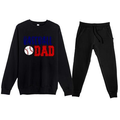 Vintage Baseball Dad Cool Gift Premium Crewneck Sweatsuit Set