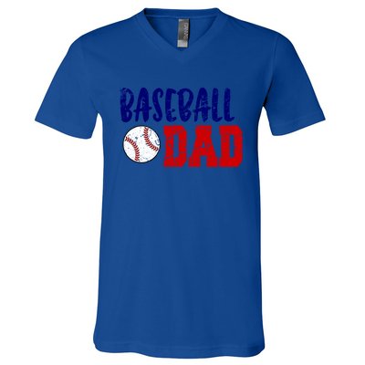 Vintage Baseball Dad Cool Gift V-Neck T-Shirt