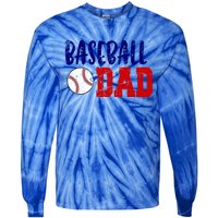 Vintage Baseball Dad Cool Gift Tie-Dye Long Sleeve Shirt