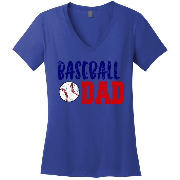 Vintage Baseball Dad Cool Gift Women's V-Neck T-Shirt