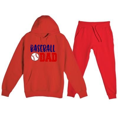 Vintage Baseball Dad Cool Gift Premium Hooded Sweatsuit Set