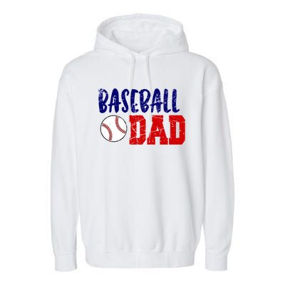 Vintage Baseball Dad Cool Gift Garment-Dyed Fleece Hoodie