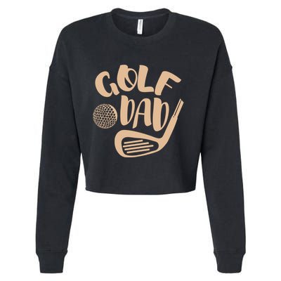 Vintage Best Dad By Par Gift FatherS Day Golfing Gift Cropped Pullover Crew