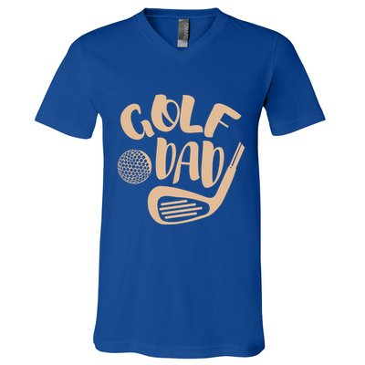Vintage Best Dad By Par Gift FatherS Day Golfing Gift V-Neck T-Shirt