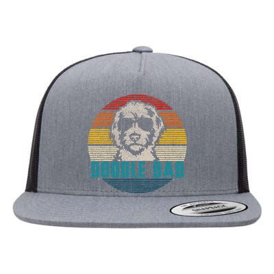 Vintage Best Doodle Dad Ever FatherS Day Golden Doodle Flat Bill Trucker Hat