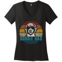 Vintage Best Doodle Dad Ever FatherS Day Golden Doodle Women's V-Neck T-Shirt