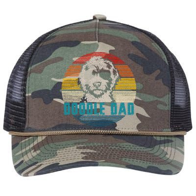 Vintage Best Doodle Dad Ever FatherS Day Golden Doodle Retro Rope Trucker Hat Cap