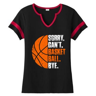 Vintage Basketball Distressed Game Day Funny Dad Mom Gift Ladies Halftime Notch Neck Tee