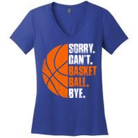 Vintage Basketball Distressed Game Day Funny Dad Mom Gift Women's V-Neck T-Shirt