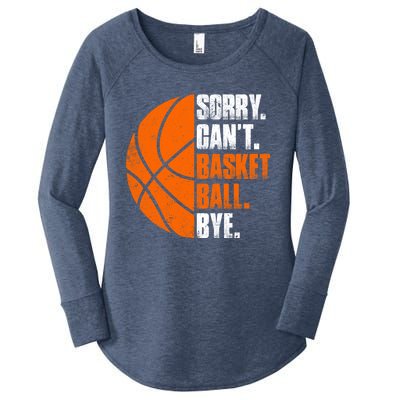 Vintage Basketball Distressed Game Day Funny Dad Mom Gift Women's Perfect Tri Tunic Long Sleeve Shirt