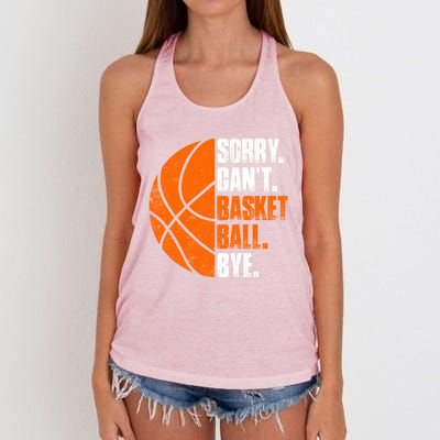 Vintage Basketball Distressed Game Day Funny Dad Mom Gift Women's Knotted Racerback Tank