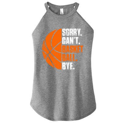 Vintage Basketball Distressed Game Day Funny Dad Mom Gift Women's Perfect Tri Rocker Tank