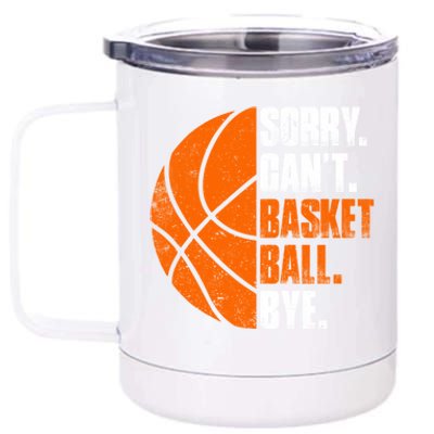 Vintage Basketball Distressed Game Day Funny Dad Mom Gift 12 oz Stainless Steel Tumbler Cup