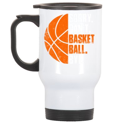 Vintage Basketball Distressed Game Day Funny Dad Mom Gift Stainless Steel Travel Mug