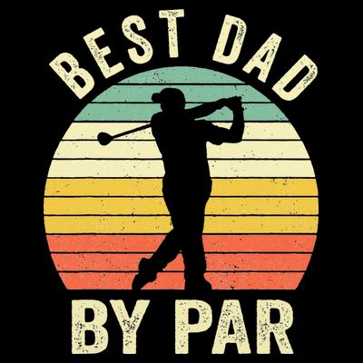 Vintage Best Dad By Par Fathers Day Golfing T-Shirt