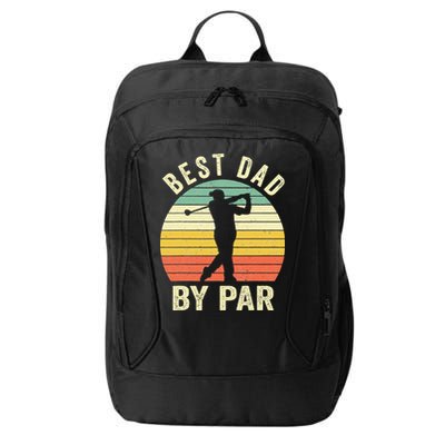 Vintage Best Dad By Par Fathers Day Golfing City Backpack