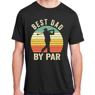 Vintage Best Dad By Par Fathers Day Golfing Adult ChromaSoft Performance T-Shirt