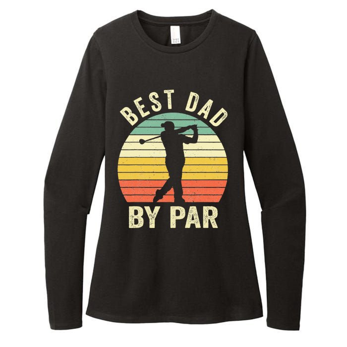 Vintage Best Dad By Par Fathers Day Golfing Womens CVC Long Sleeve Shirt