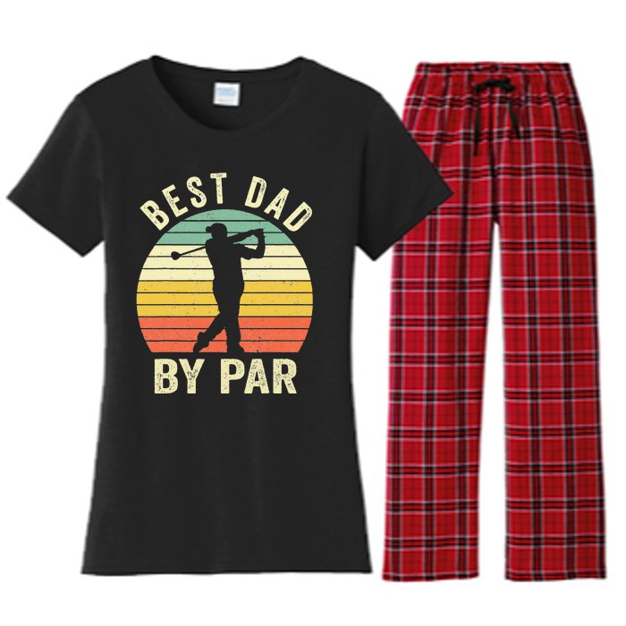 Vintage Best Dad By Par Fathers Day Golfing Women's Flannel Pajama Set