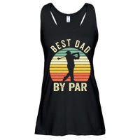 Vintage Best Dad By Par Fathers Day Golfing Ladies Essential Flowy Tank