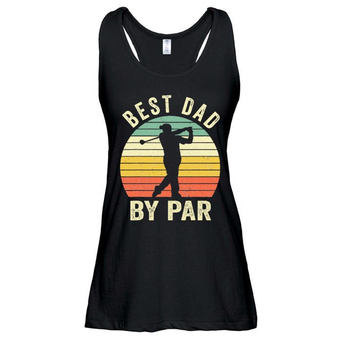 Vintage Best Dad By Par Fathers Day Golfing Ladies Essential Flowy Tank