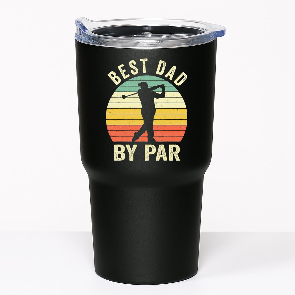 Vintage Best Dad By Par Fathers Day Golfing Tumbler