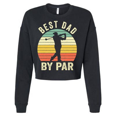 Vintage Best Dad By Par Fathers Day Golfing Cropped Pullover Crew