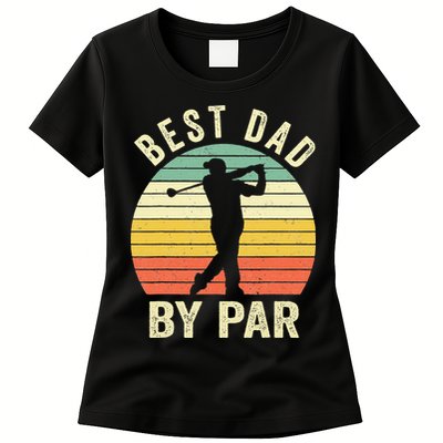Vintage Best Dad By Par Fathers Day Golfing Womens T-Shirt