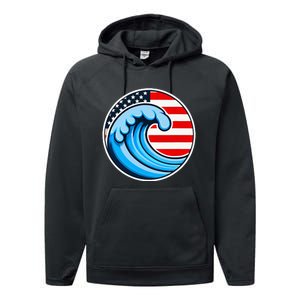 Vote Blue Democrat Election 2024 Blue Wave Democracy Women Performance Fleece Hoodie