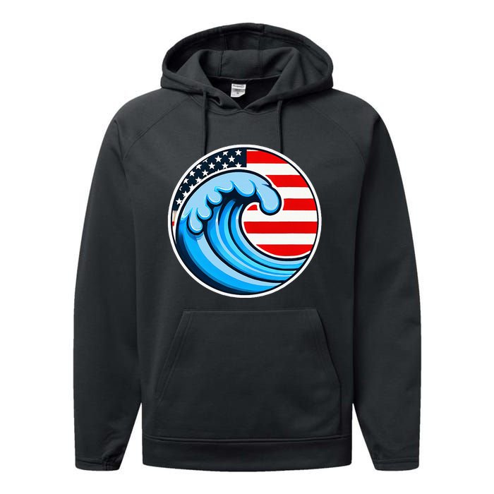 Vote Blue Democrat Election 2024 Blue Wave Democracy Women Performance Fleece Hoodie