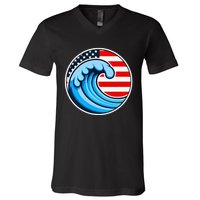 Vote Blue Democrat Election 2024 Blue Wave Democracy Women V-Neck T-Shirt