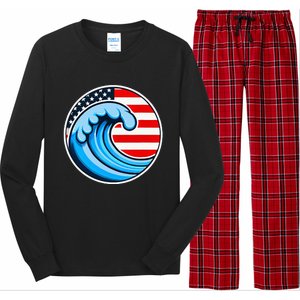 Vote Blue Democrat Election 2024 Blue Wave Democracy Women Long Sleeve Pajama Set