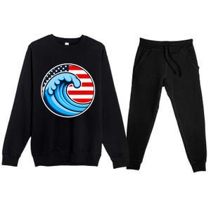 Vote Blue Democrat Election 2024 Blue Wave Democracy Women Premium Crewneck Sweatsuit Set