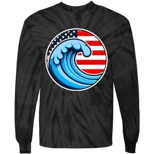 Vote Blue Democrat Election 2024 Blue Wave Democracy Women Tie-Dye Long Sleeve Shirt