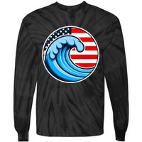 Vote Blue Democrat Election 2024 Blue Wave Democracy Women Tie-Dye Long Sleeve Shirt