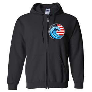 Vote Blue Democrat Election 2024 Blue Wave Democracy Women Full Zip Hoodie