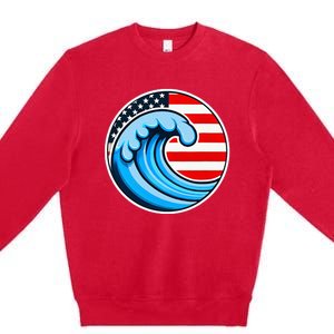 Vote Blue Democrat Election 2024 Blue Wave Democracy Women Premium Crewneck Sweatshirt