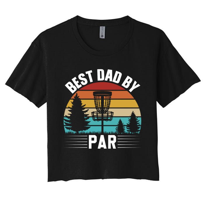 Vintage Best Dad By Par Disc Golf Women's Crop Top Tee