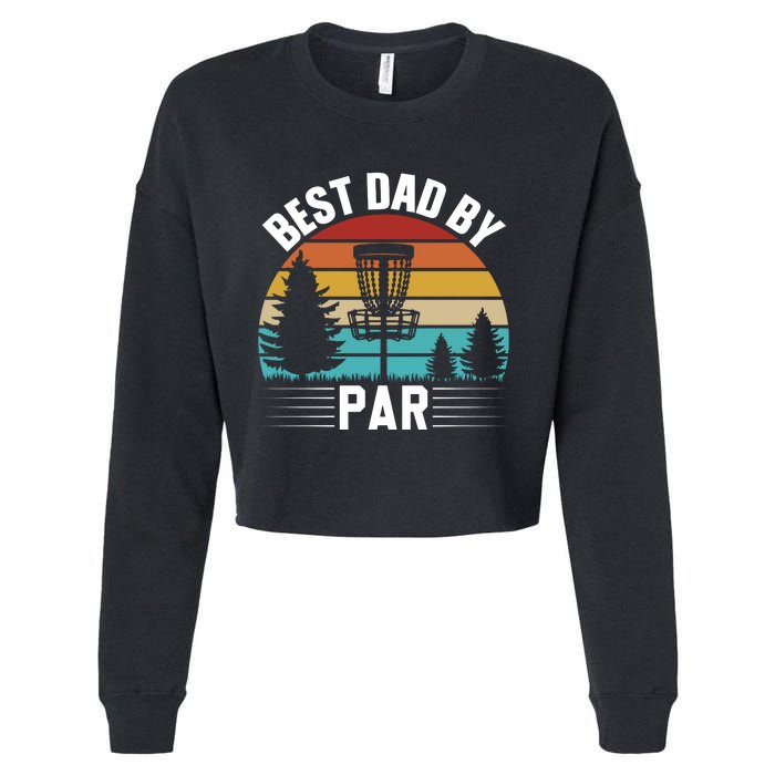 Vintage Best Dad By Par Disc Golf Cropped Pullover Crew