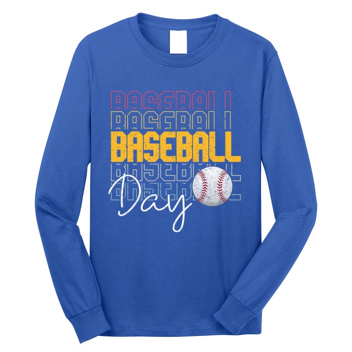 Vintage Baseball Day Sport Lover Ball Player Great Gift Long Sleeve Shirt