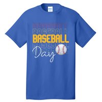 Vintage Baseball Day Sport Lover Ball Player Great Gift Tall T-Shirt