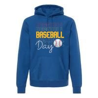 Vintage Baseball Day Sport Lover Ball Player Great Gift Premium Hoodie